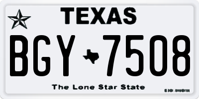 TX license plate BGY7508