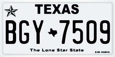 TX license plate BGY7509