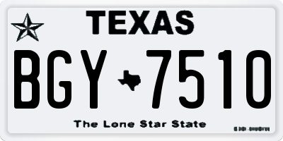 TX license plate BGY7510
