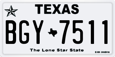 TX license plate BGY7511