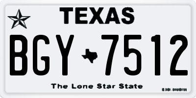 TX license plate BGY7512
