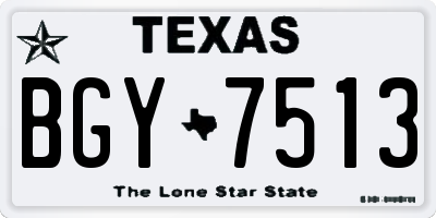 TX license plate BGY7513