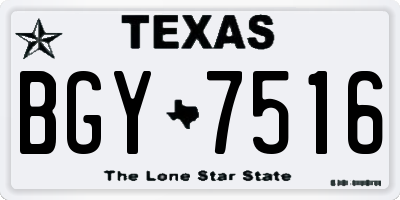TX license plate BGY7516