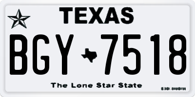 TX license plate BGY7518
