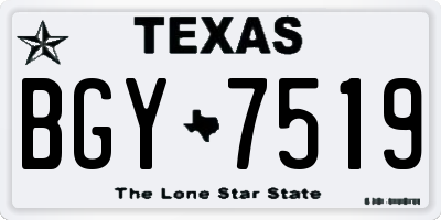 TX license plate BGY7519