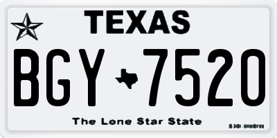 TX license plate BGY7520