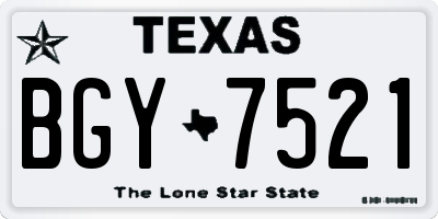 TX license plate BGY7521
