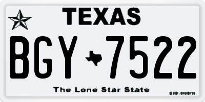 TX license plate BGY7522