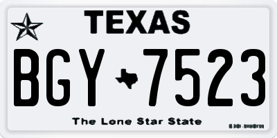 TX license plate BGY7523