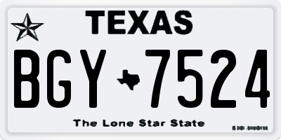 TX license plate BGY7524