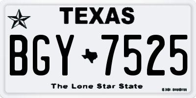 TX license plate BGY7525