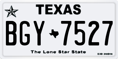 TX license plate BGY7527
