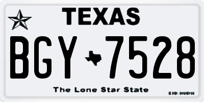 TX license plate BGY7528