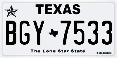 TX license plate BGY7533