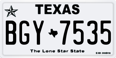 TX license plate BGY7535