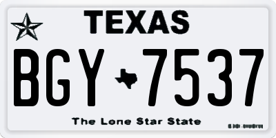 TX license plate BGY7537