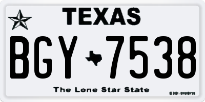 TX license plate BGY7538