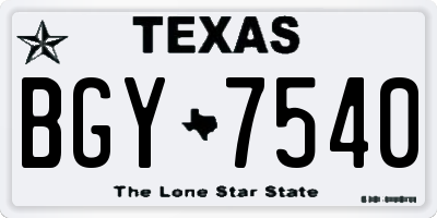 TX license plate BGY7540