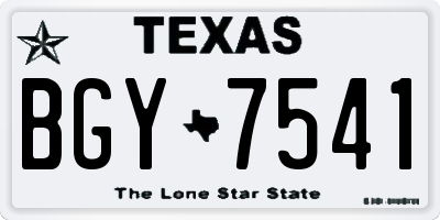 TX license plate BGY7541
