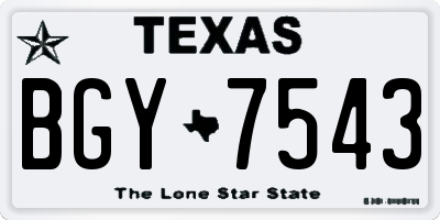 TX license plate BGY7543