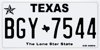 TX license plate BGY7544