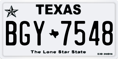 TX license plate BGY7548