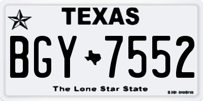 TX license plate BGY7552