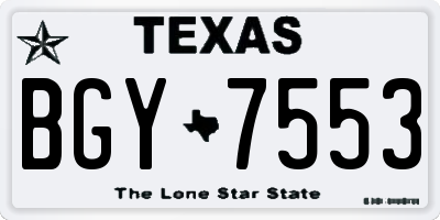 TX license plate BGY7553