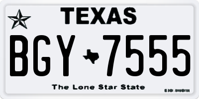 TX license plate BGY7555
