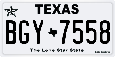 TX license plate BGY7558