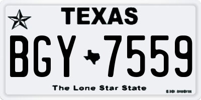 TX license plate BGY7559