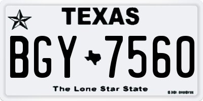TX license plate BGY7560