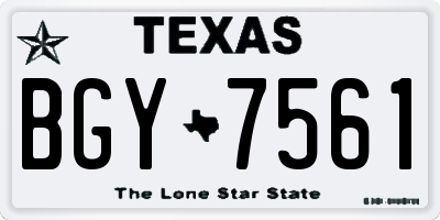 TX license plate BGY7561