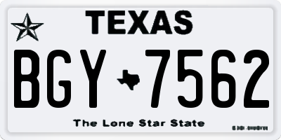 TX license plate BGY7562