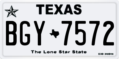 TX license plate BGY7572