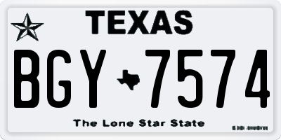 TX license plate BGY7574