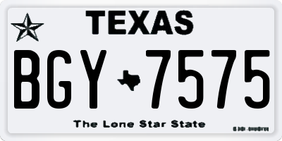 TX license plate BGY7575