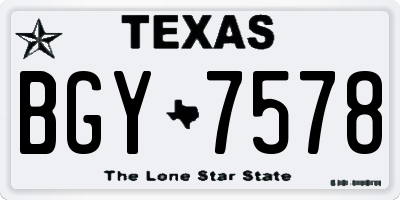 TX license plate BGY7578