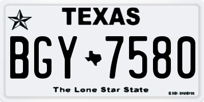 TX license plate BGY7580