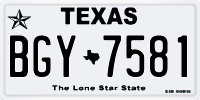 TX license plate BGY7581