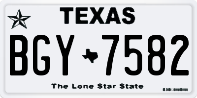 TX license plate BGY7582