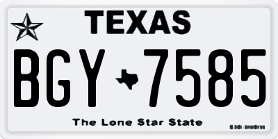 TX license plate BGY7585