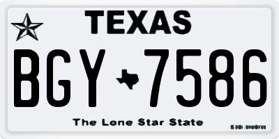TX license plate BGY7586
