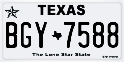 TX license plate BGY7588