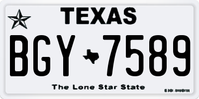 TX license plate BGY7589