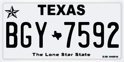 TX license plate BGY7592