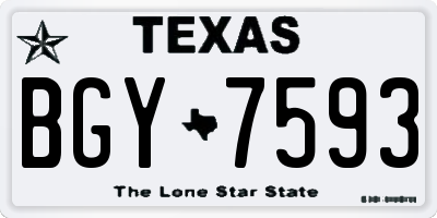 TX license plate BGY7593