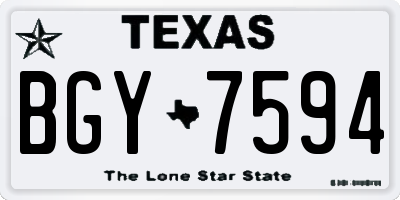 TX license plate BGY7594