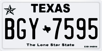 TX license plate BGY7595