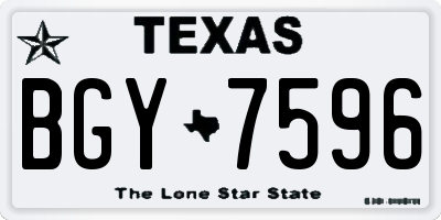 TX license plate BGY7596